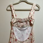 NEW Rumored Loverboy Mini Dress Satin Cream Red Rose Vine Floral Size Small Photo 8