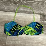 Decree Swimwear Sz L Adorable Bikini Top In Greens Blues Turquoise Photo 0