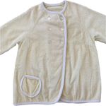 Vintage Terrycloth robe jacket double breasted beach pool vacation yellow medium Photo 8