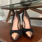 Jeffrey Campbell bullet black suede rose gold cap pointed toe pumps heels 9 Photo 16