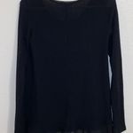 Sun & Shadow Black Long Sleeve Scoop Neck Ribbed Thermal Shirt Size XS Photo 2