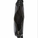 Leather Crocodile Embossed Bag Black Photo 6