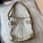 Coach Signature Hobo Shoulder Bag Cream/Off-White w/Gold Leather Trim/Accents Photo 1