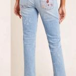 Pilcro and the Letterpress  Floral Embroidered Splatter Slim Boyfriend Jeans Photo 2