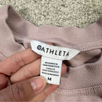 Athleta Retroterry Crewneck Sweatshirt Cropped Longsleeve in Smoked Mauve Pink M Photo 12