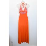 Jonathan Simkhai Womens‎ Dress S Orange Hayes Halter Maxi Y2K Resort Euro Summer Photo 6