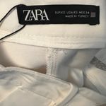 ZARA High Waisted White/Silver Shorts (XS) Photo 2