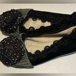 Black and Green Women's Shoes with Floral Detail Size 7 Photo 2