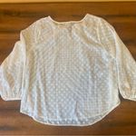 Liz Claiborne  size 0X Sheer White with Gold Thread detail Long Sleeves Blouse Photo 5