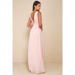Lulus NWT  Heavenly Hues Blush Maxi Dress Bridismaid Wedding Formal Size XXS Photo 2