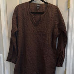 Eileen Fisher Chocolate Long Sleeve Top size small Photo 0