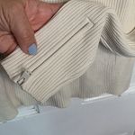 frame denim Frame Ivory Ribbed Knit Structured Stretch Sweater Zipper Cuffs W-789 Sz L Photo 6