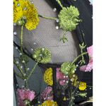 Zhivago In The Garden Floral Mesh Wrap Mini Dress black pink yellow size US 2 Photo 10