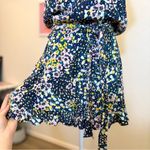 Loft  Short Sleeve Floral Print Tie-Waist Romper in Navy Blue Size S EUC! Photo 6