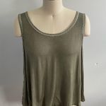 POL Tie Dyed Lace Trim Sleeveless Tank Top- Olive Green- Size Medium- NWOT Photo 0