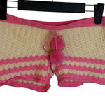 Free People Pink Striped Wool Blend Sweater Pom Pom Short Shorts Photo 0
