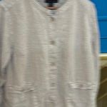 Tahari Women's Beige Linen Button-Down Shirt Size L Photo 0