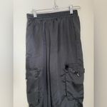 Parisian  Black Satin Utility Sweatpants, Size 4 Photo 1