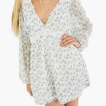ASOS  Blue Floral Chiffon Long Sleeve Romper Size:‎ 8 Photo 0