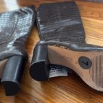 Ralph Lauren Lauren  Croc-Embossed Over the Knee Boots in Dark Brown Photo 3