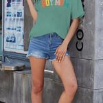 NEW Oversized “Boy Mom” Shirt Patch Shirt Casual Crew Neck M Green Size M Photo 4