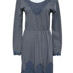 Anthropologie  Saturday Sunday Size Small Dress Gray Embroidered Boho Cottagecore Photo 8