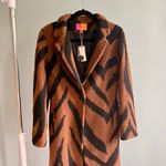 Anthropologie NWT RARE  Vilagallo Rashida Zebra-Striped Coat, Brown | Size 6 Photo 6