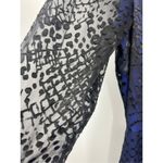 BCBGMAXAZRIA Blue Runway Long Sleeve Tired Silk Skirt Dress 4 Photo 4