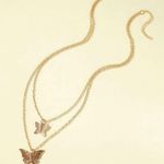 Layered Butterfly Necklace Minimalist Photo 1
