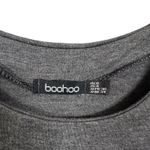 Boohoo  Womens Sz 4 Gray Short Sleeve Fitted Bodycon Knit Midi Dress Stretch Photo 4