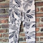 Aerie Beige Black Leaf Print High Rise Leggings Ankle Women's Size Small Photo 0