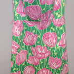 Lilly Pulitzer Women's Towering Tulips Pink Green Strapless Dress Size 6 Photo 0