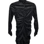 Likely  Leopard Burnout Wylie Dress Size 2 Black Ruched Long Sleeve Mock Neck Photo 6