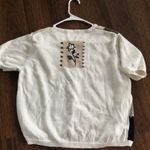 Breckenridge Vintage Breckinridge flower patchwork short sleeve sweater - large petite Photo 4