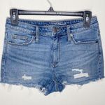 Universal Threads Universal thread high rise shortie distressed light wash denim shorts size 27 Photo 0