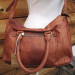 NWT American Leather Company Soft Leather Satchel Tote Shoulder Bag Brown Photo 0