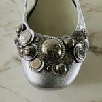 Coach Venus Metallic Silver Soft Leather Embellished Ballerina Flats - US 7 Photo 3