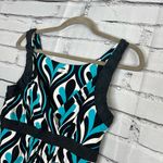 Gibson Blue Black Abstract Print Flowy Sleeveless Blouse Top SZ M USA Made Y2K Photo 6