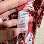 Peruvian Connection  floral orange white peplum ruffle Lacquer Woodblock blouse Photo 6