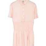 Sage Collective NWT mini dress 12 smocked waist pale, blush pink short sleeve Photo 2