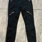 7 For All Mankind Black Moto Skinny Jeans Zipper Detail Women's Size 25 Photo 0