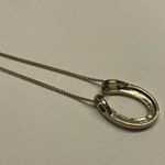 Monet Signed Gold Tone Necklace Rhinestone Horseshoe Shape? With ExtensionChain Photo 6