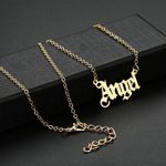 Womens "Angel" Script Name Gold Tone Necklace Photo 0