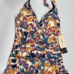 Gottex  PROFILE Tankini Top Size 8 Echo Halter Neck Multicolor Ruffled Hem Beach Photo 0