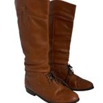 L.L.Bean Vintage Womens 7 M Tall Tan Brown Soft Leather Riding Lace Boots Canada Photo 12
