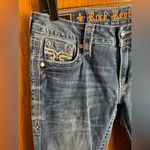 Rock Revival  Peri Jeans Easy straight Embellished Distressed Frayed hem 26 Photo 4