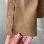 NWOT vintage Architect women’s tan cream zip jeweled sleeve full zip sweatshirt Size L Photo 1