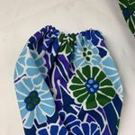 Vintage Floral Mini Dress size small medium Blue Green Puff sleeve 70s Photo 8