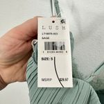 Lush Clothing LUSH Sage Green Lace Trim Pleated Cami Tank Top Women's Small Lettuce Hem Y2K Photo 10