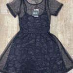 Iron fist NEW!  Skullz Club Black Sheer Mesh Skull Fit Flare Mini Dress Babydoll Photo 0